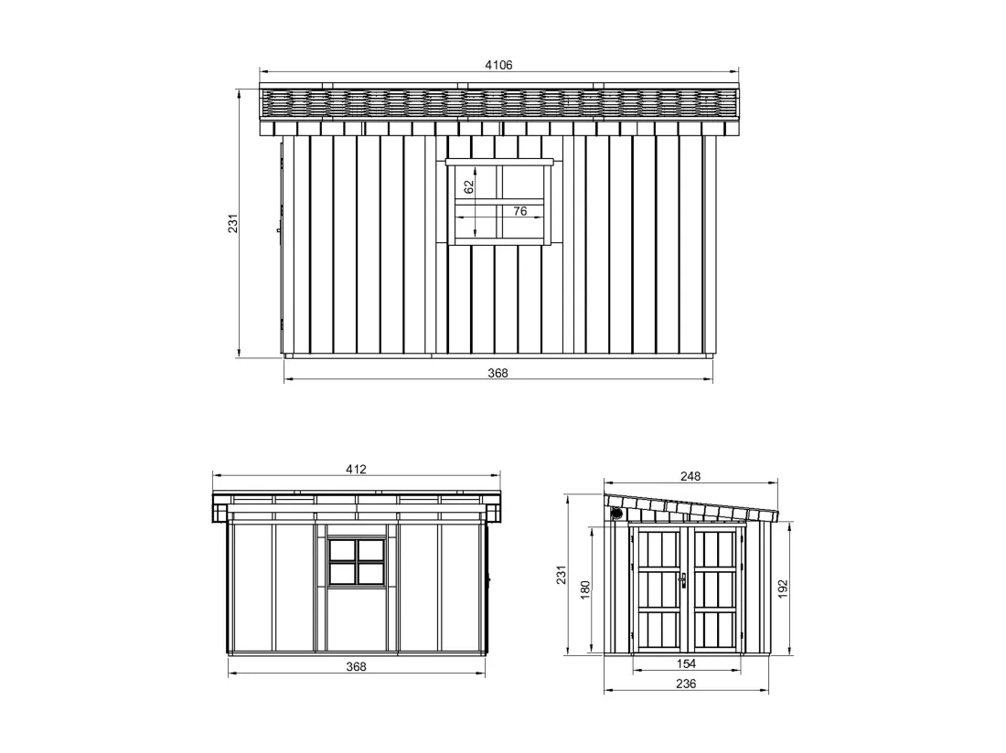 Abri de Jardin Qualité Premium 8,68 m² - H231x248x412 cm - Sans plancher e paroi latérale - Timbela M939B-CAVERN STEEL