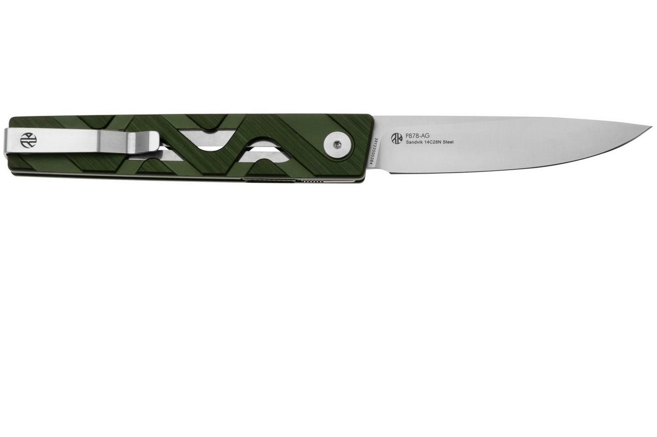 Ruike P878-AG 14C28N, Green Aluminium, zakmes