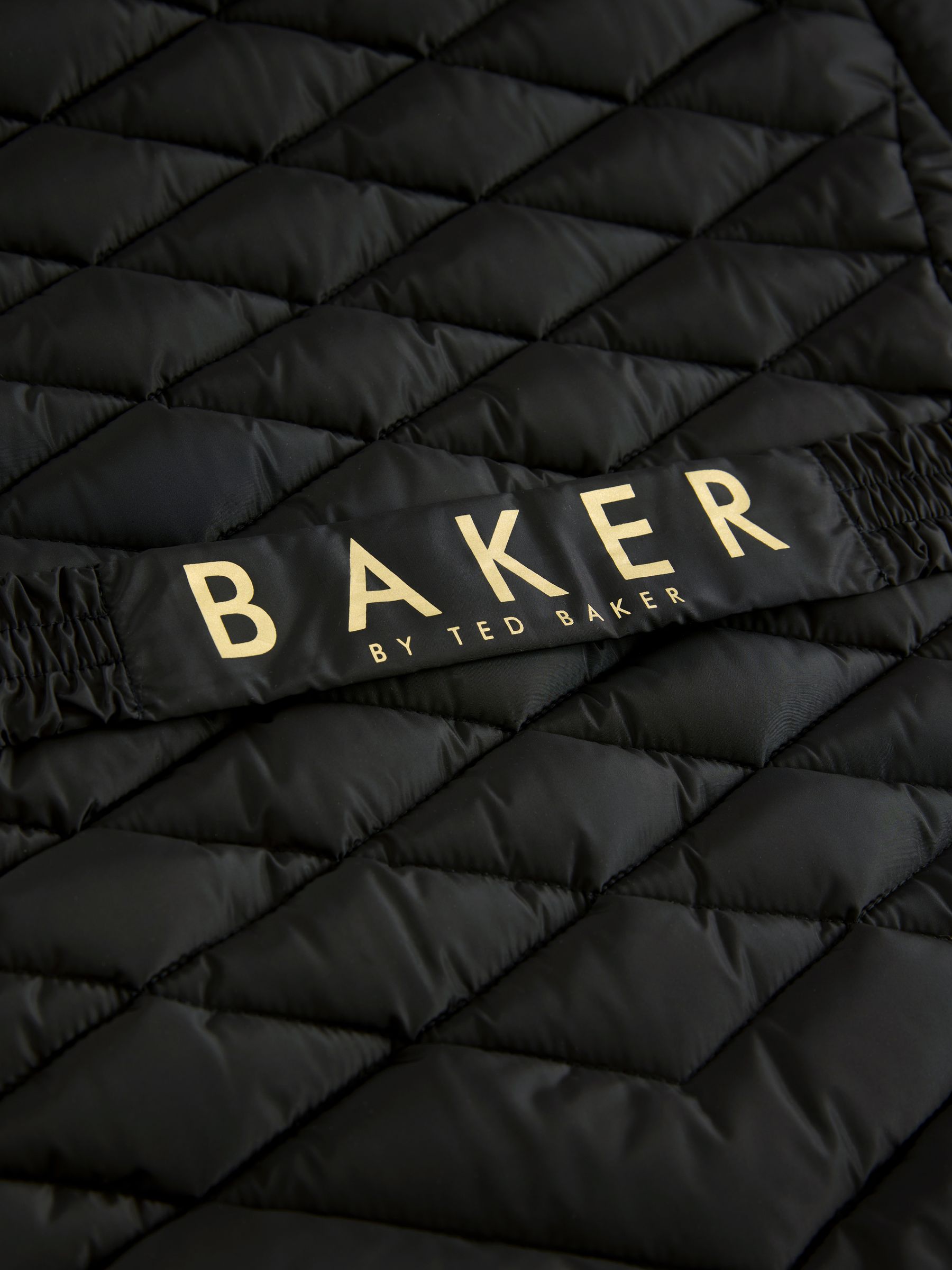 Zwart - Baker by Ted Baker - Regenbestendige halfzware gevoerde jas met ceintuur