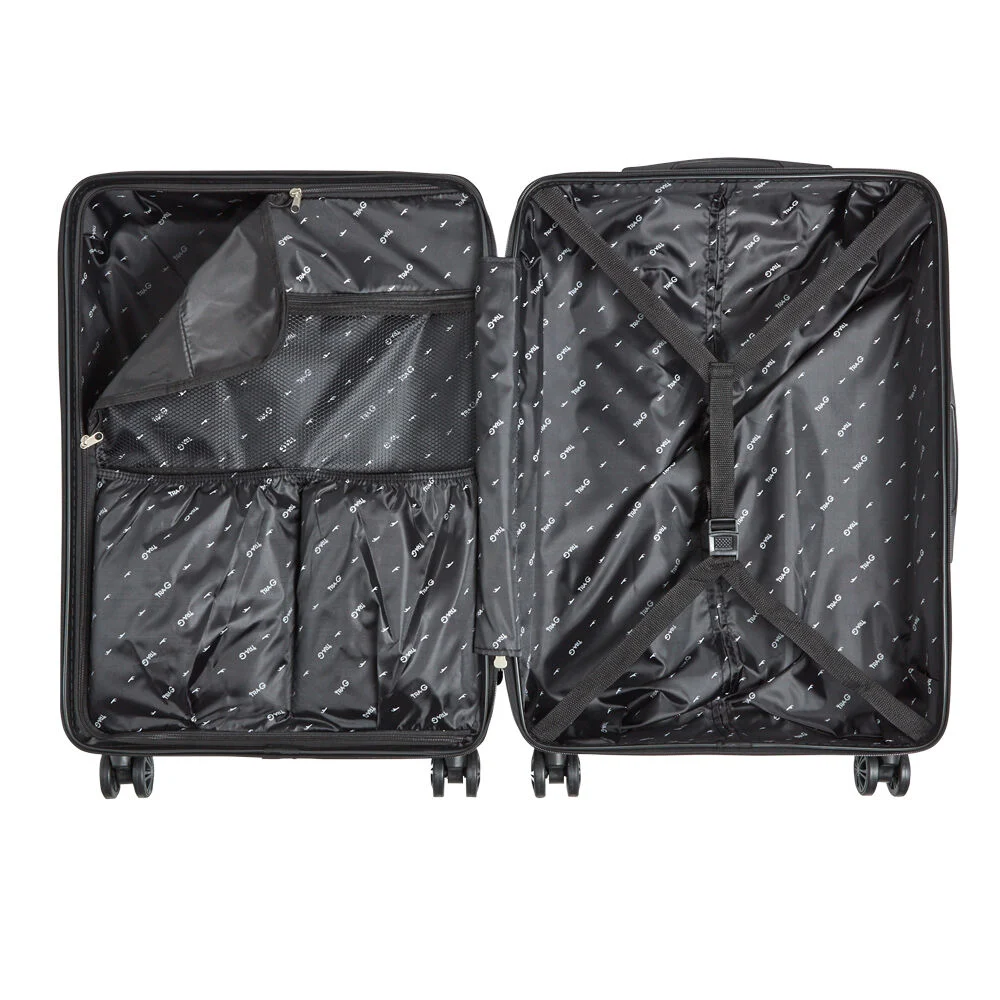 Valise trolley rigide 4 roues bleu marine L. 60 cm