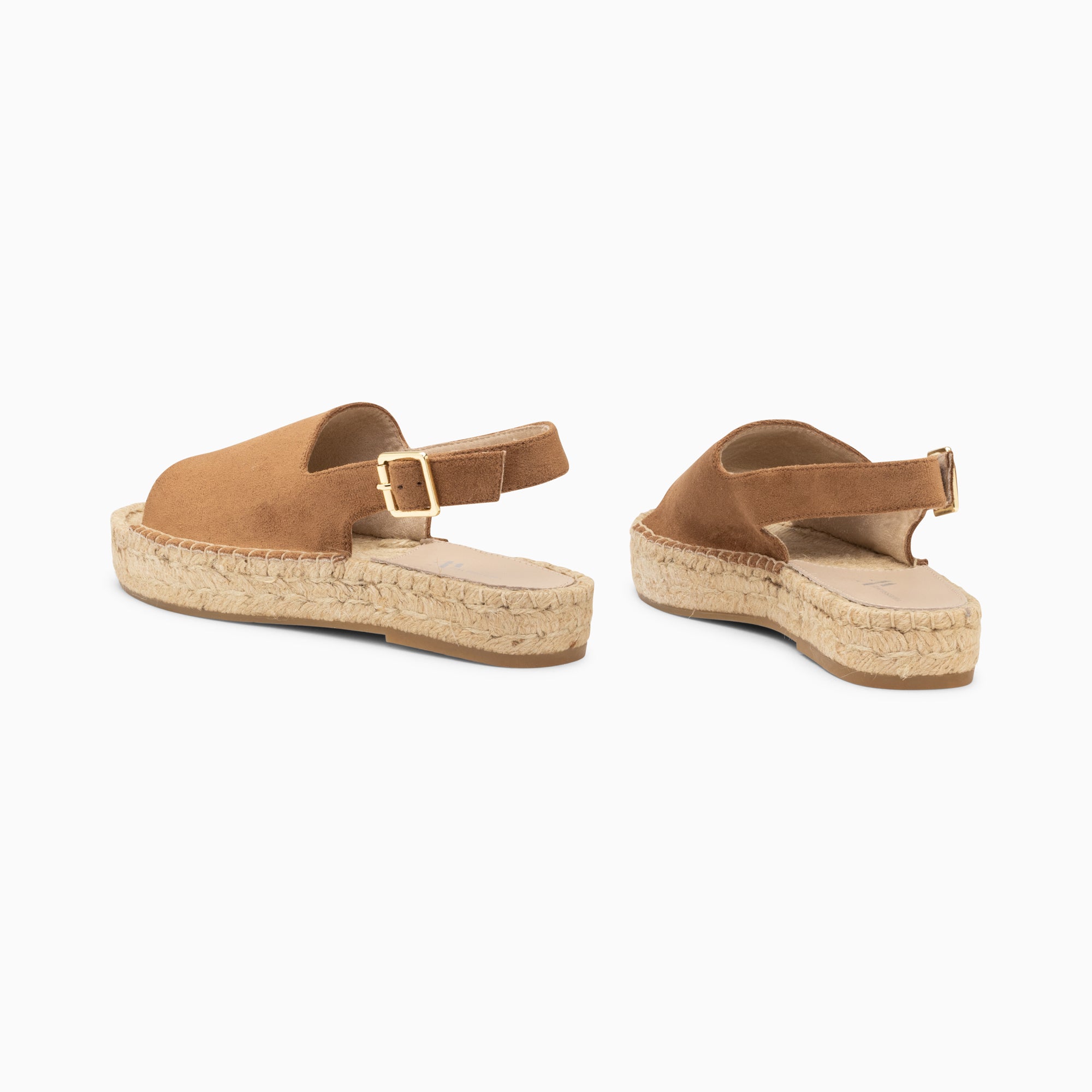 Sandales plates-Sandales Marjolaine noisette à semelle espadrille