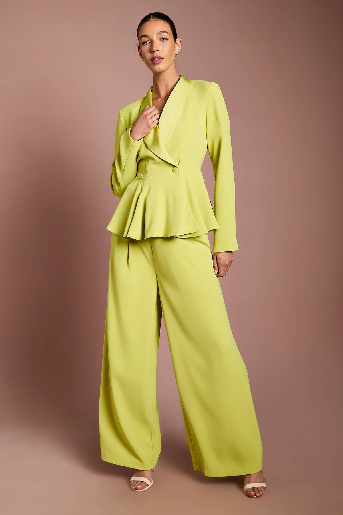 Coast Pantalon Large En Satin À Taille Plissée
