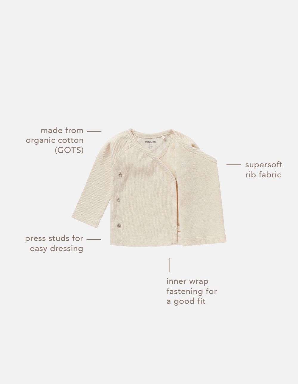 Noppies Newborn Longsleeve Nanyuki - Oatmeal