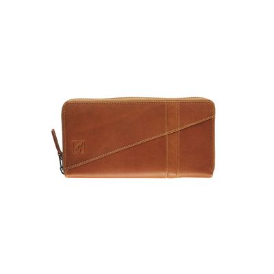 Portefeuille Florence 6 compartiments - cognac - label M