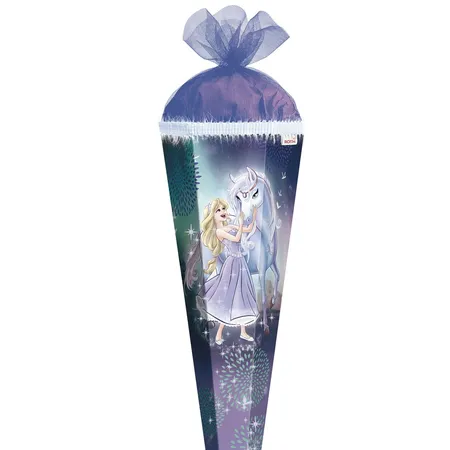 Roth Schultüte Königin im Eis mit Glitter & Glitzerborte, 85 cm, eckig