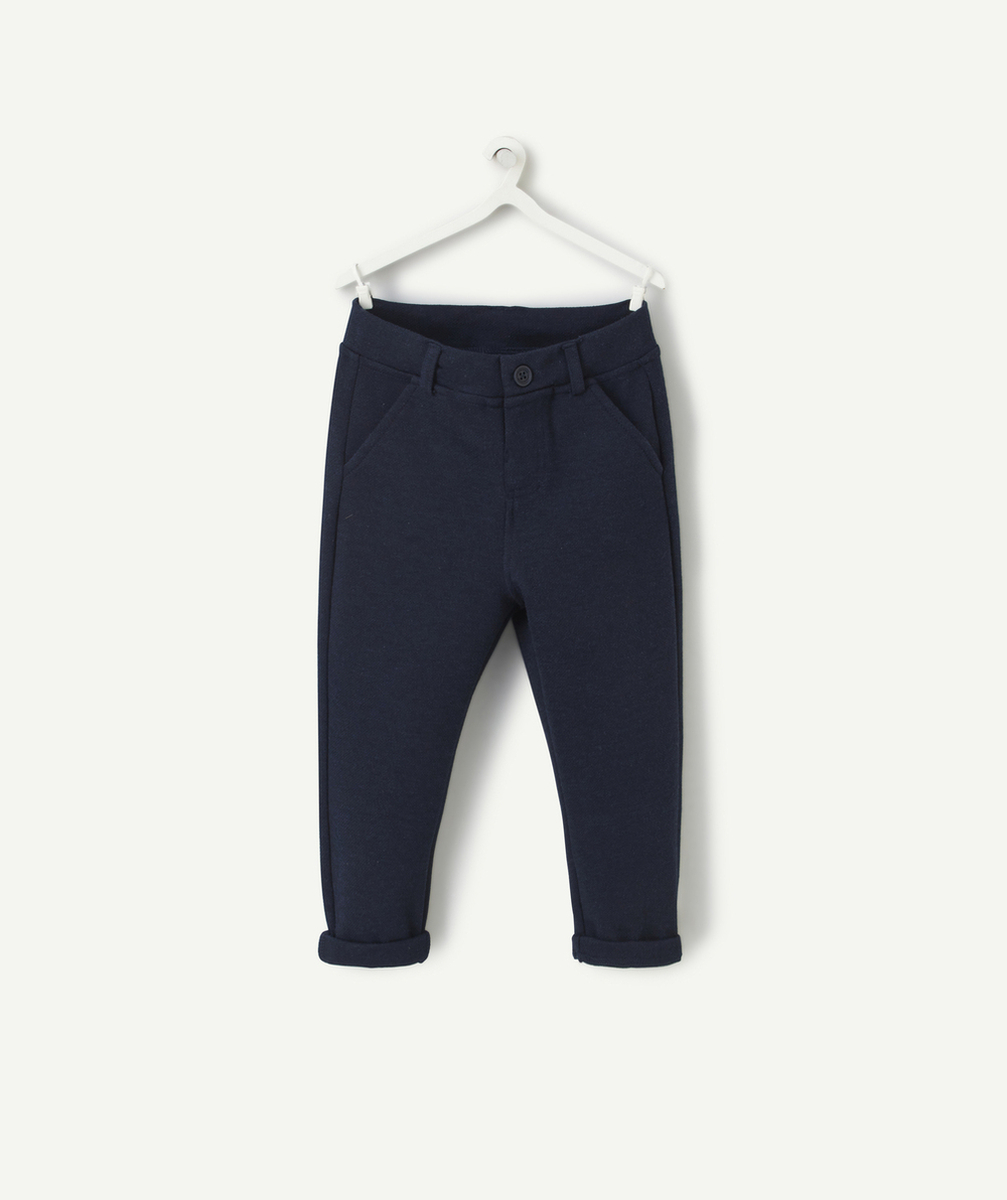 PANTALON CHINO BÉBÉ GARÇON BLEU MARINE EN MAILLE
