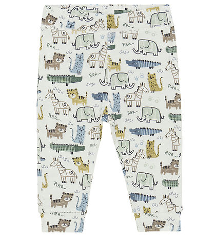 Minymo Hosen - Marshmallow White m. Tiere