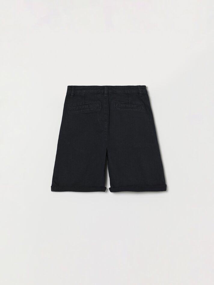 Calções chino elásticos - Azul Índigo Escuro