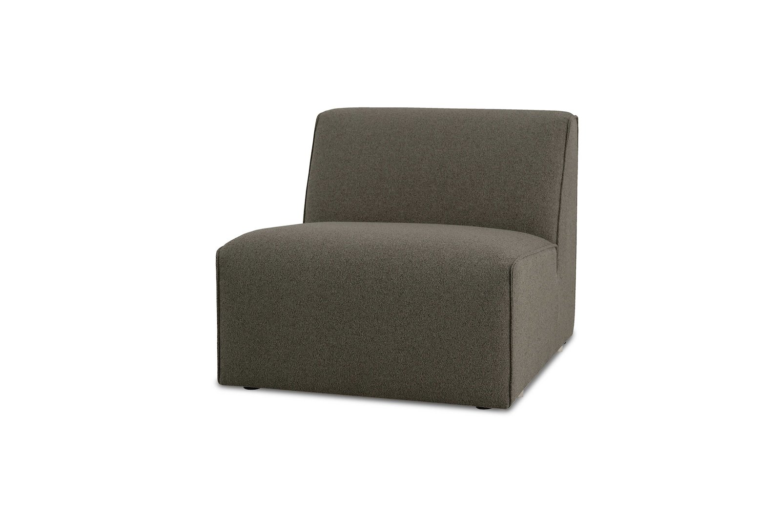 Styl 1-seter Med tekstiltrekte sider. Tekstil Mito 156 Hunter med sorte ben.