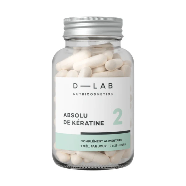 D-lab Absolu de Kératine - 3 mois | Anti-chute & Réparation Flacons en verre de 84 comprimés