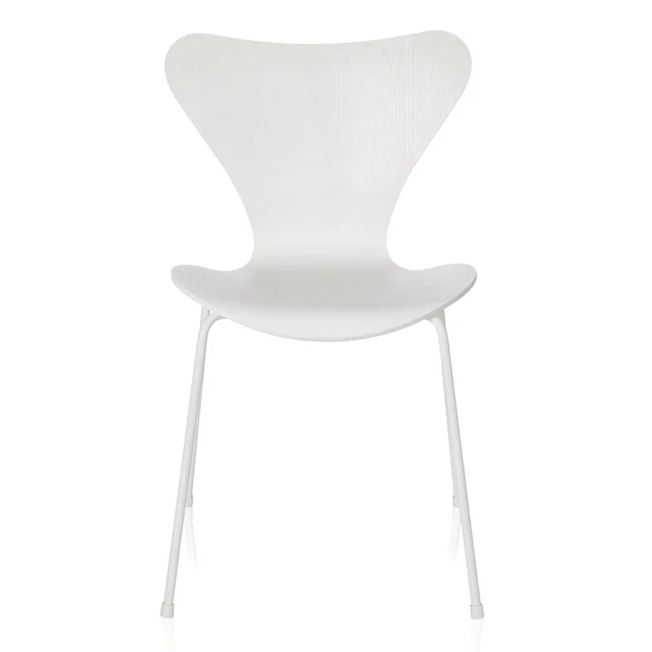 Fritz Hansen - Serie 7 Stuhl, Monochrom weiss / Esche weiss gefärbt