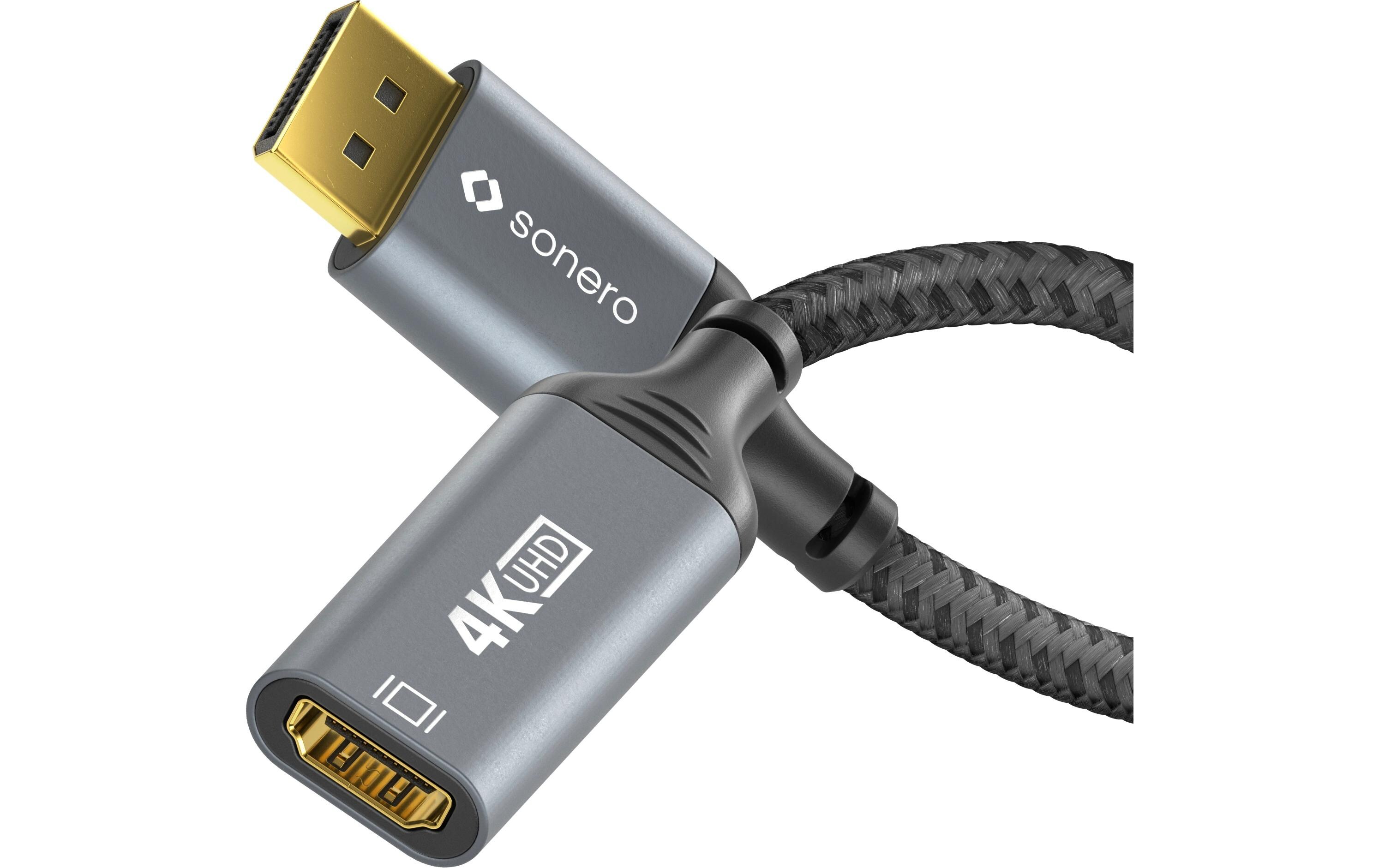 Adapterkabel DisplayPort - HDMIDisplayPort auf HDMI Adapter - 4K60 - grau/schwarz - 0.10m