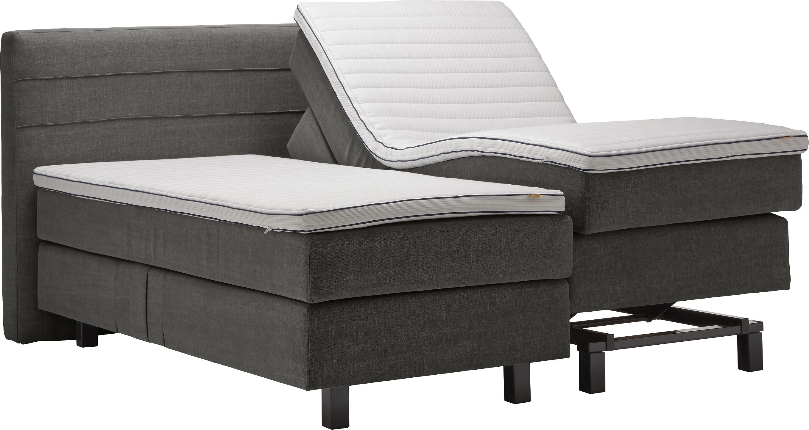 bico GOODNIGHT Boxspringbett - Mittelgrau / B: 180.0 cm x T: 200.0 cm