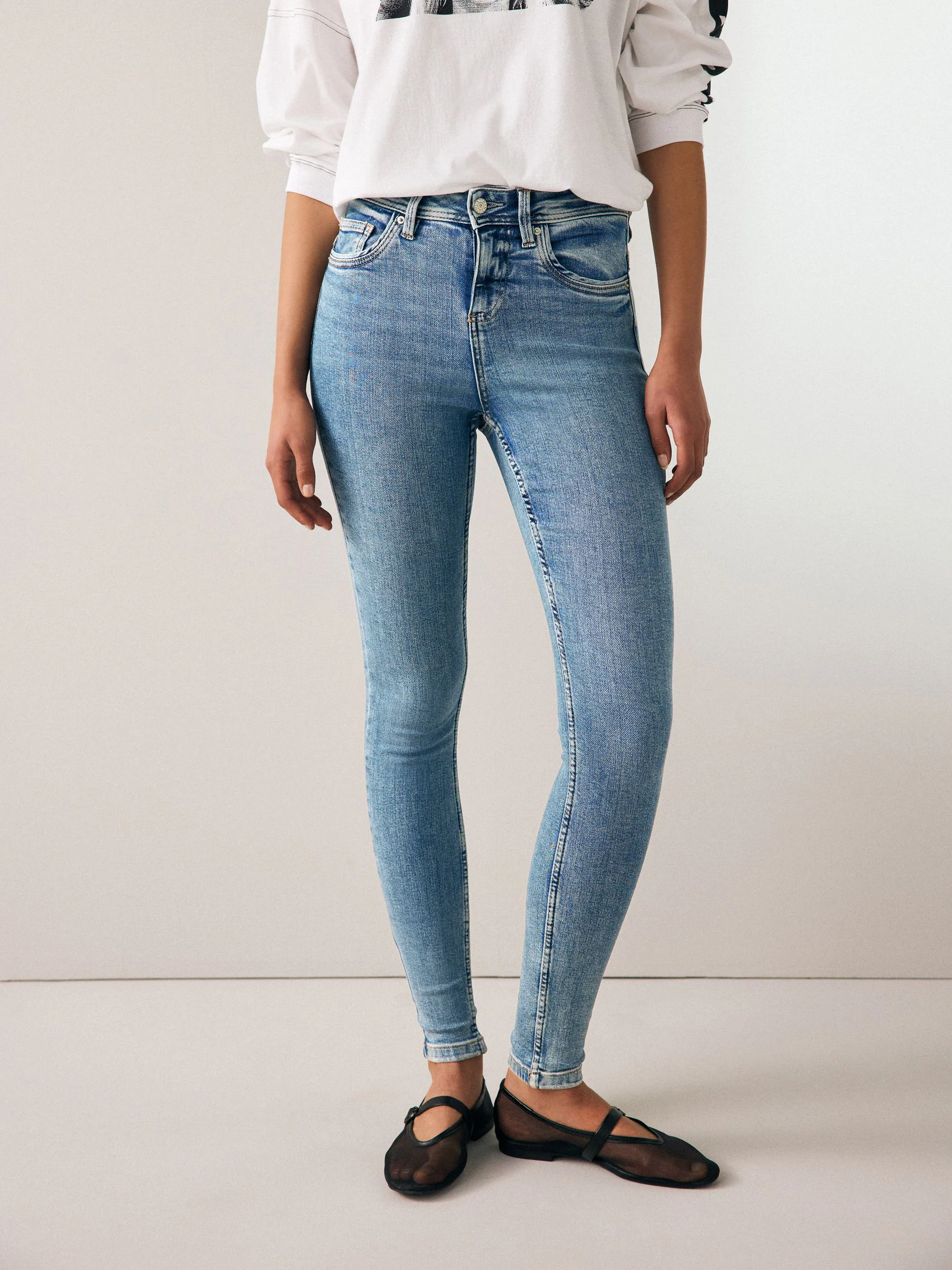 Denim midblauw - Superzachte skinny jeans