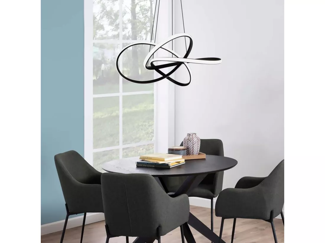 NETTLIFE Suspension Noir Vintage 5 flammes Suspension Réglable en hauteur en métal E27 Industriel Rétro