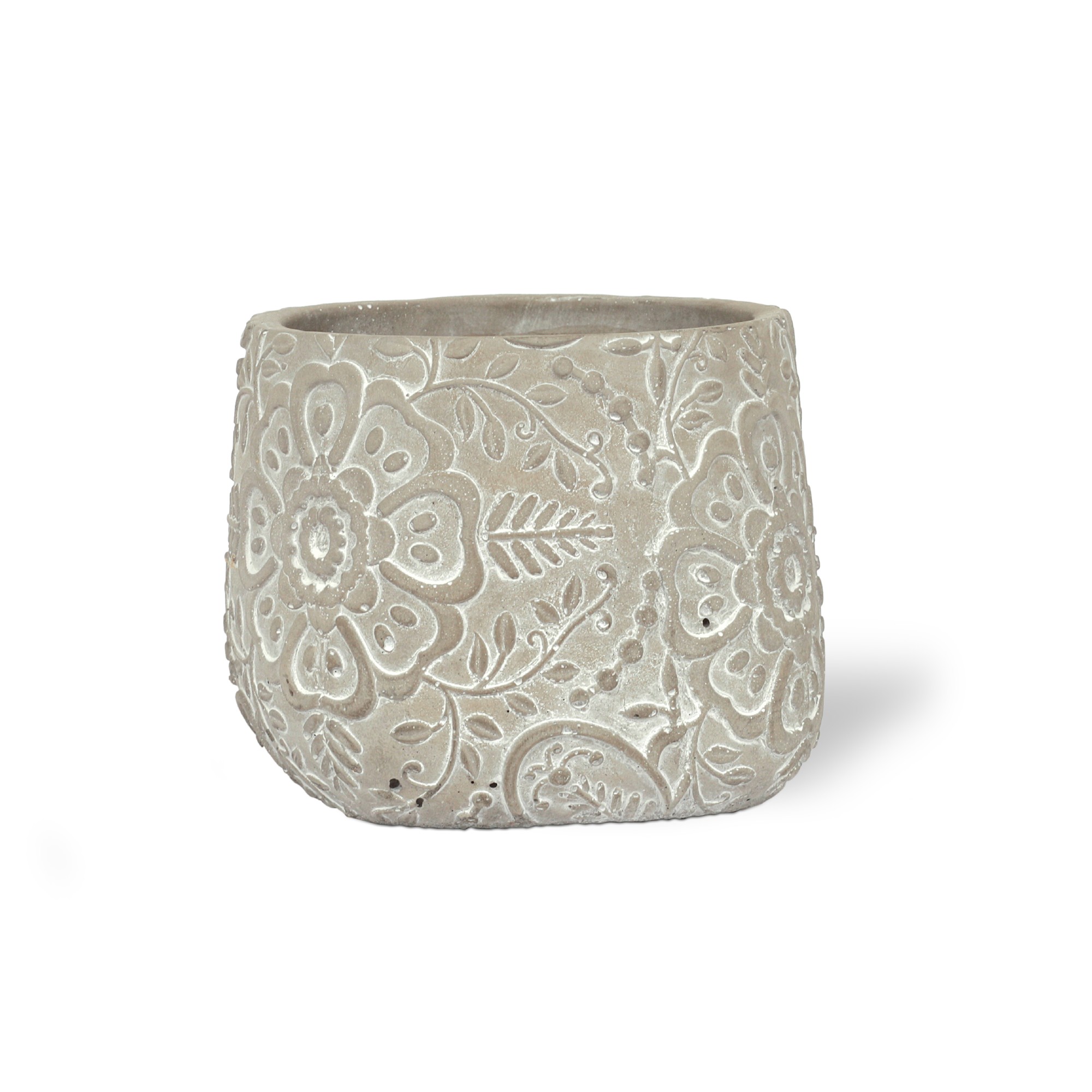 Zementtopf 'Pouvoir de fleurs' S, grau, whitewash, Ø 12 cm, H 10 cm günstig bestellen