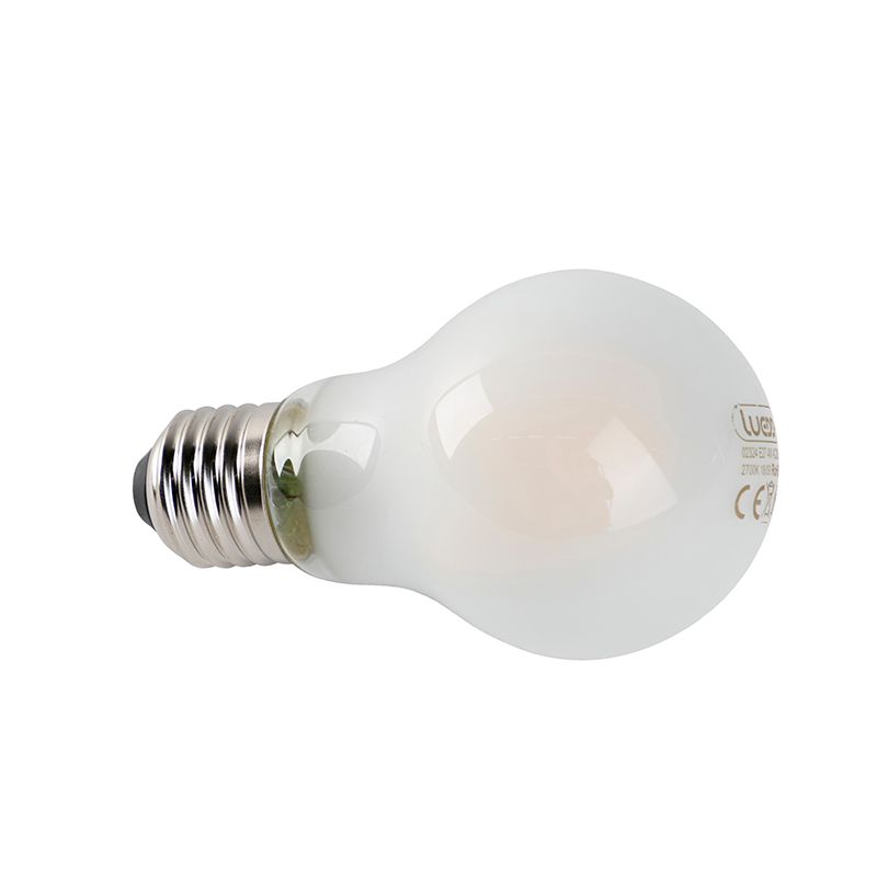 Set van 5 E27 LED filament lampen A60 mat glas 4W 450 lm 2700K
