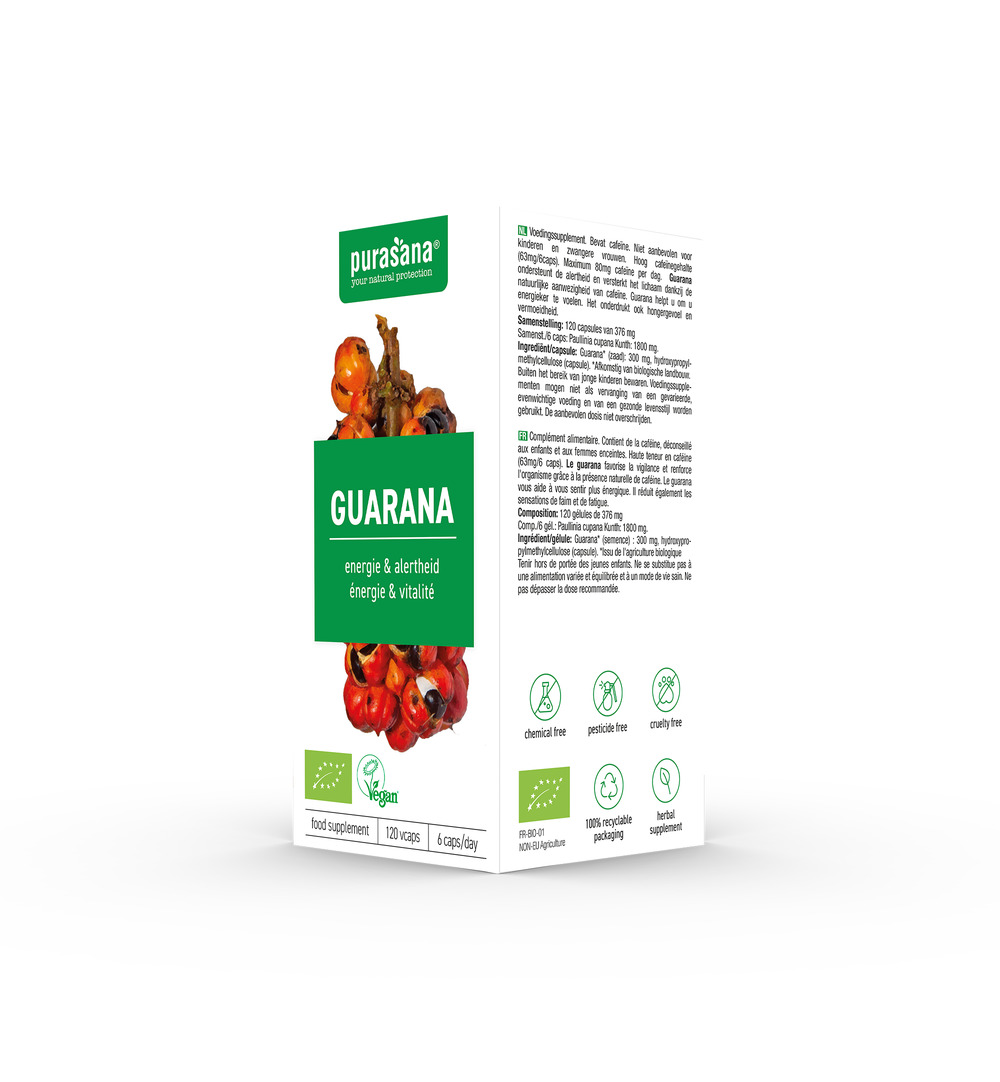 Purasana Guarana Vegan Bio (120 vega capsules)