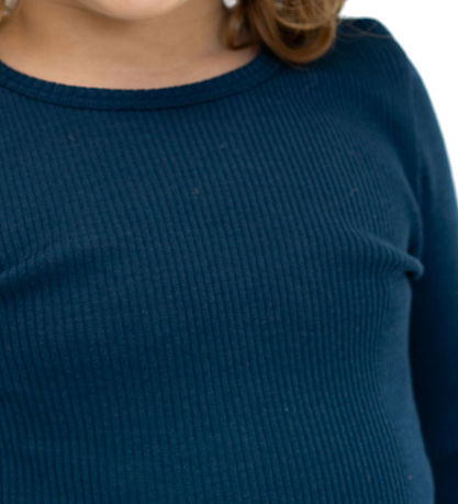 Minimalisma Bluse - Rib - Uld - Atlantic - Midnight
