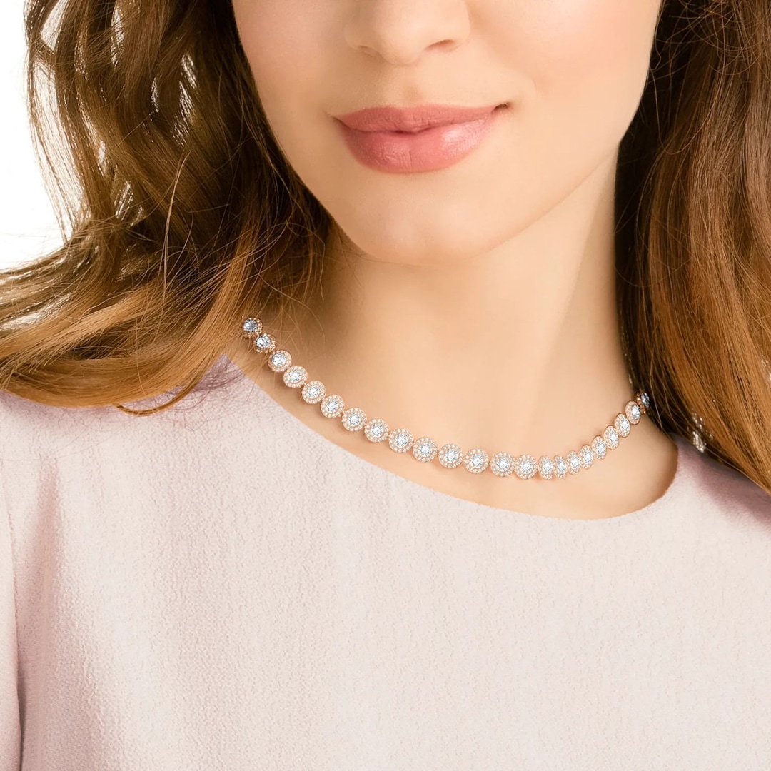 Swarovski Angelic Collier, weiss, Rosé vergoldet