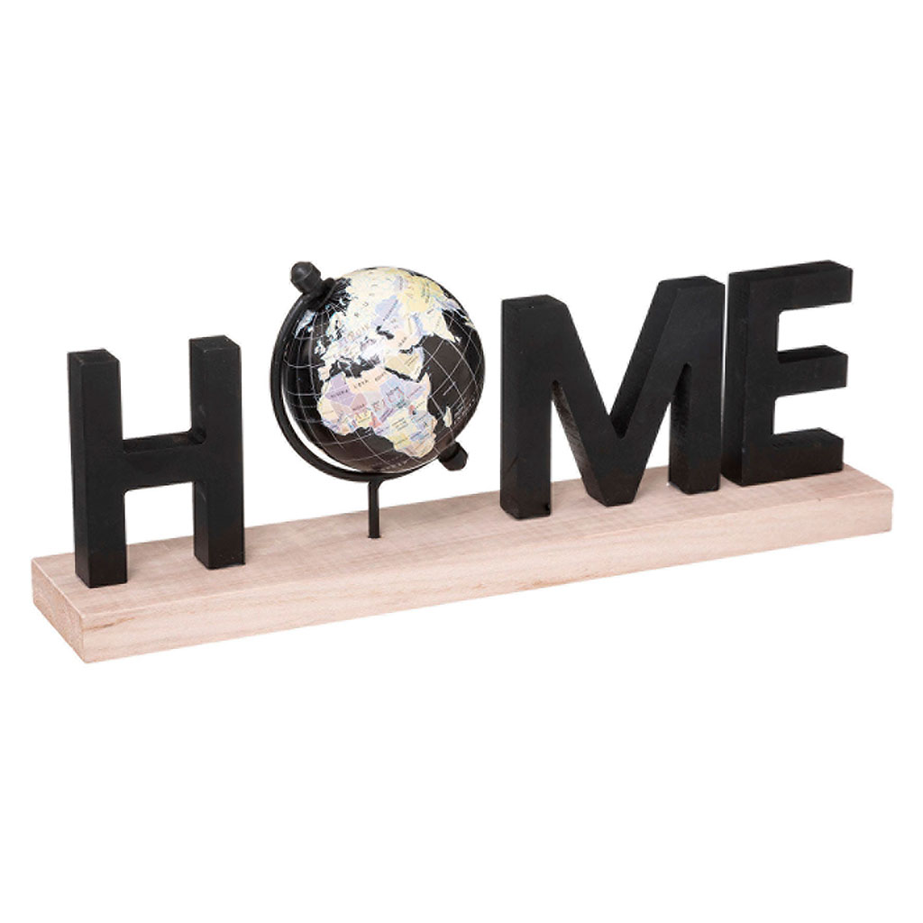 Décoration mot HOME globe 36x13.5x8.5cm