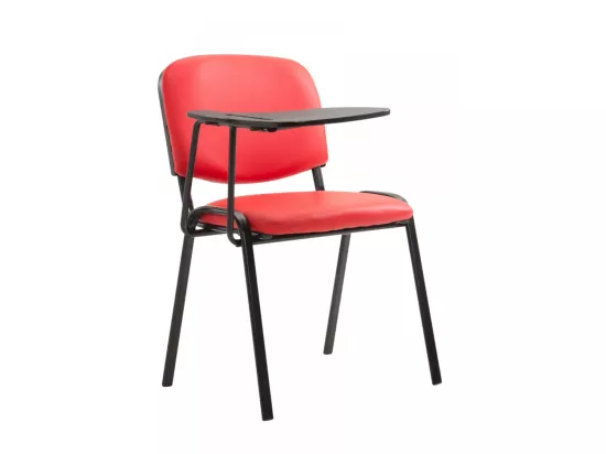 Chaise de salle à manger - Similicuir & Métal noir mat - Rouge - Ken mit Klapptisch