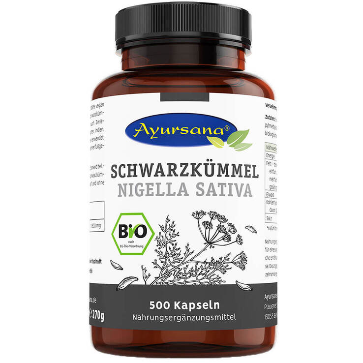 Bio Schwarzkümmel Kapseln vegan, 500 St
