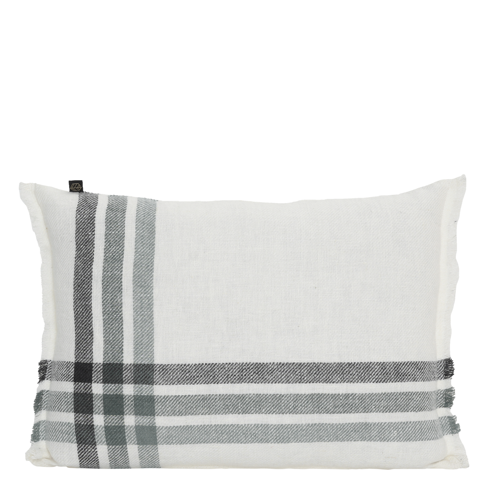 PAROS - Housse de coussin imprimée en lin | Vert