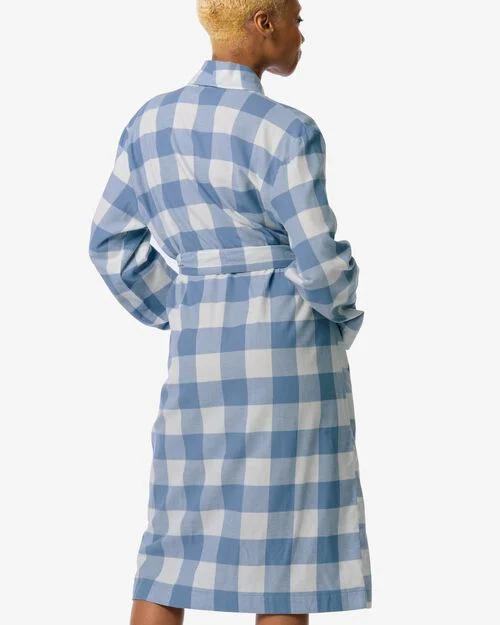 peignoir femme flanelle bleu moyen
