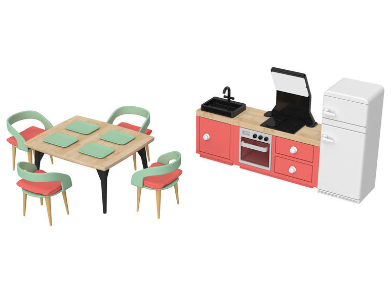 Houten poppenhuis-accessoires