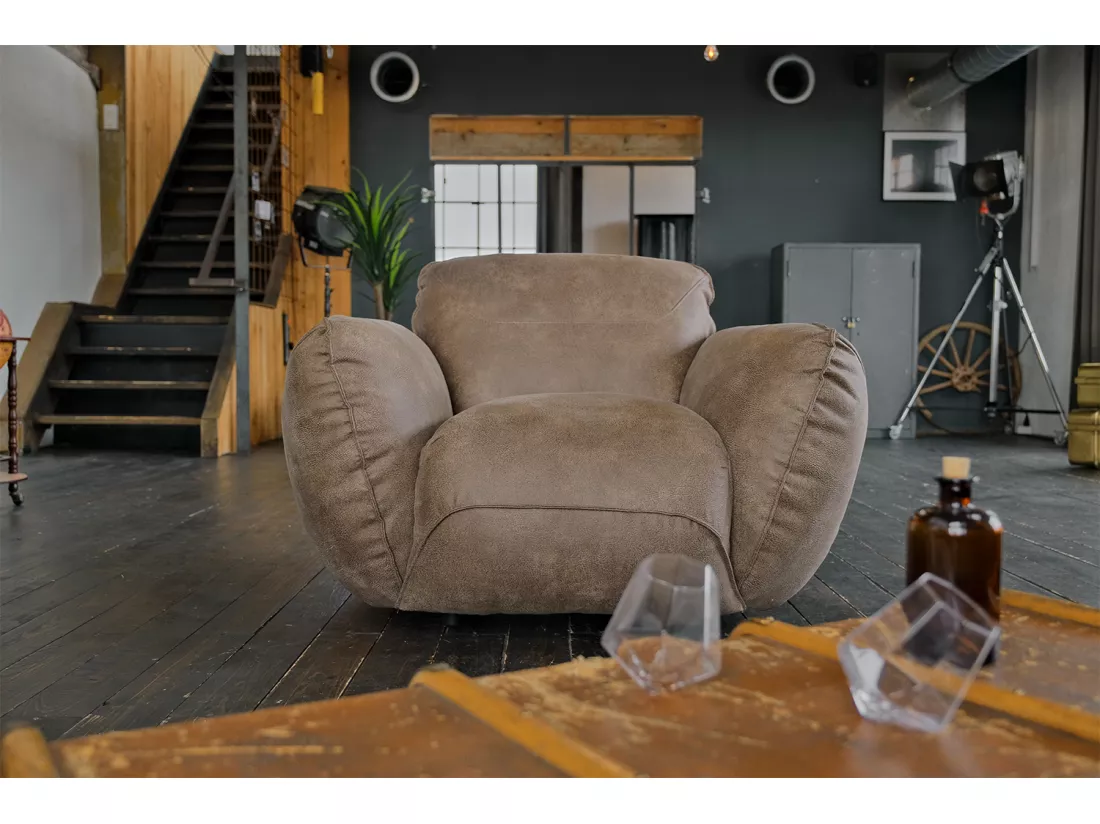 Fauteuil - Noir cuir - DAVITO