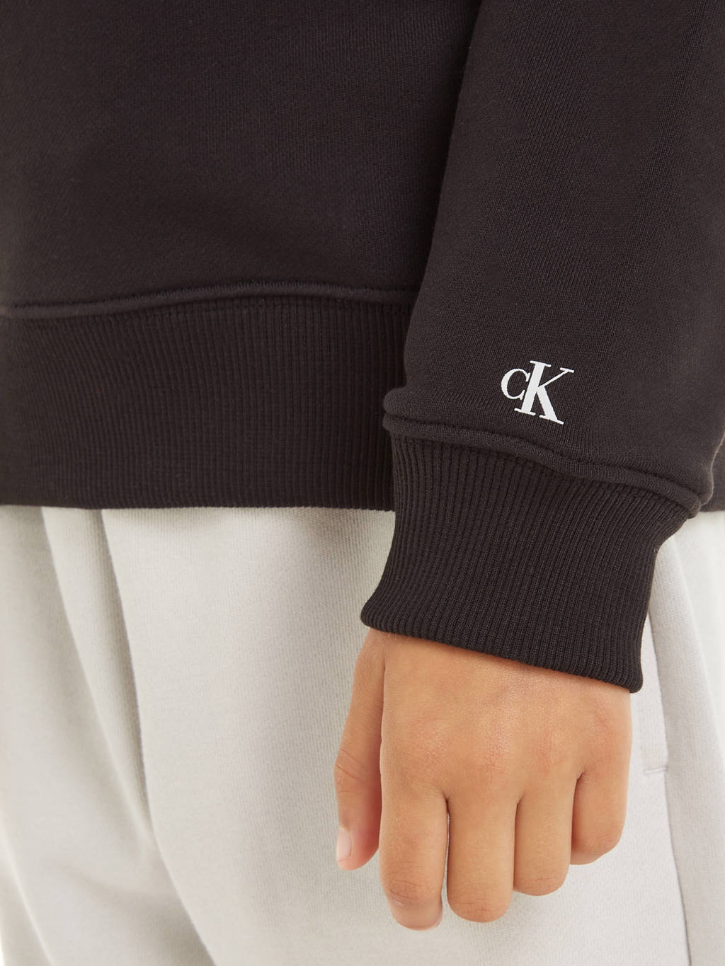 Calvin Klein hoodie Terry met logo zwart