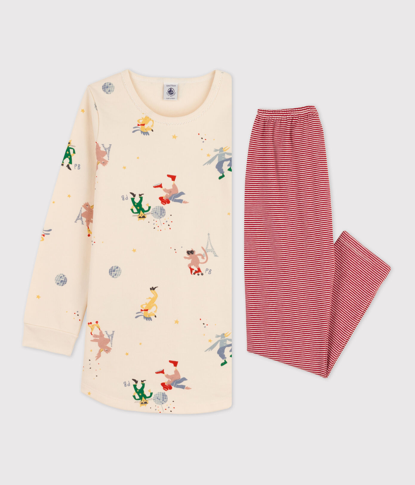 Chemise de nuit phosphorescente petite fille en molleton et en coton