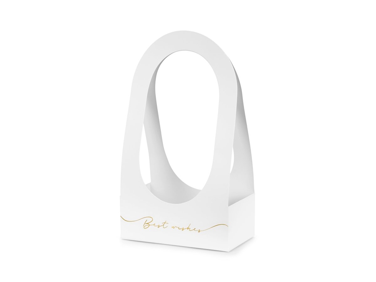 Witte Uitdeelbox Bloemenbak Best Wishes 38cm