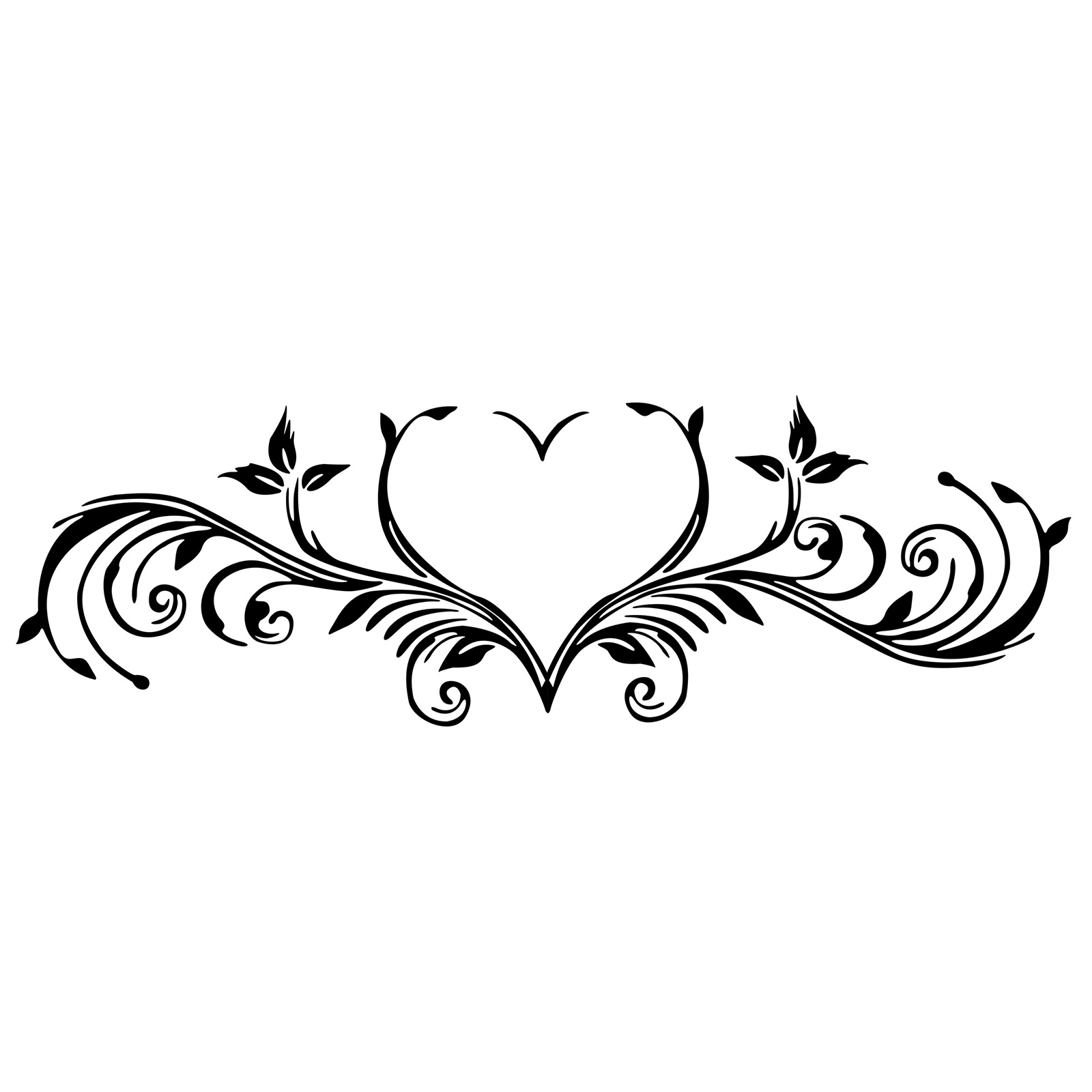 Wandtattoo - Herz-Tribal - schwarz - selbstklebend