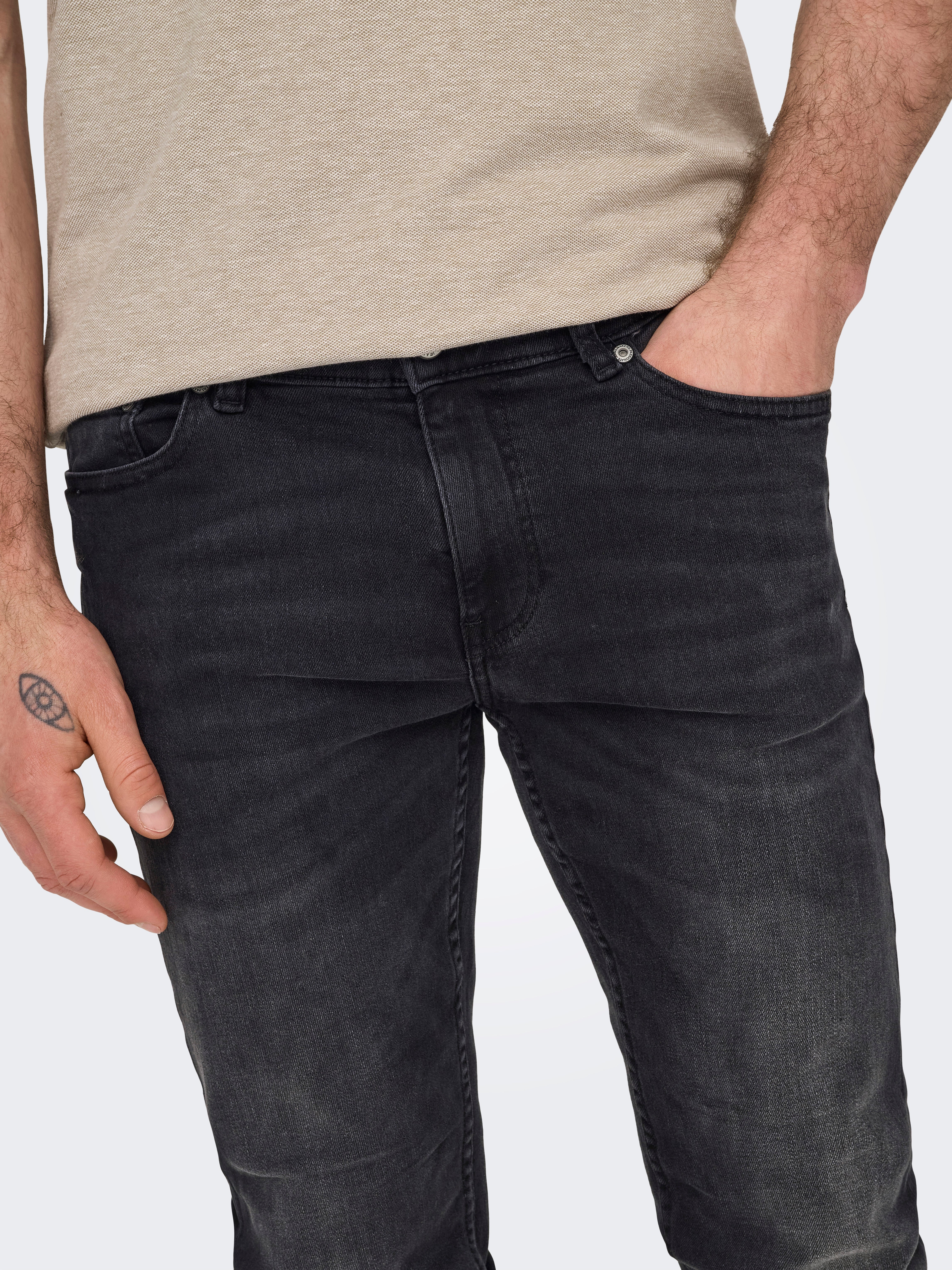 ONSWARP Niedrige Taille Skinny Fit Jeans Washed Black