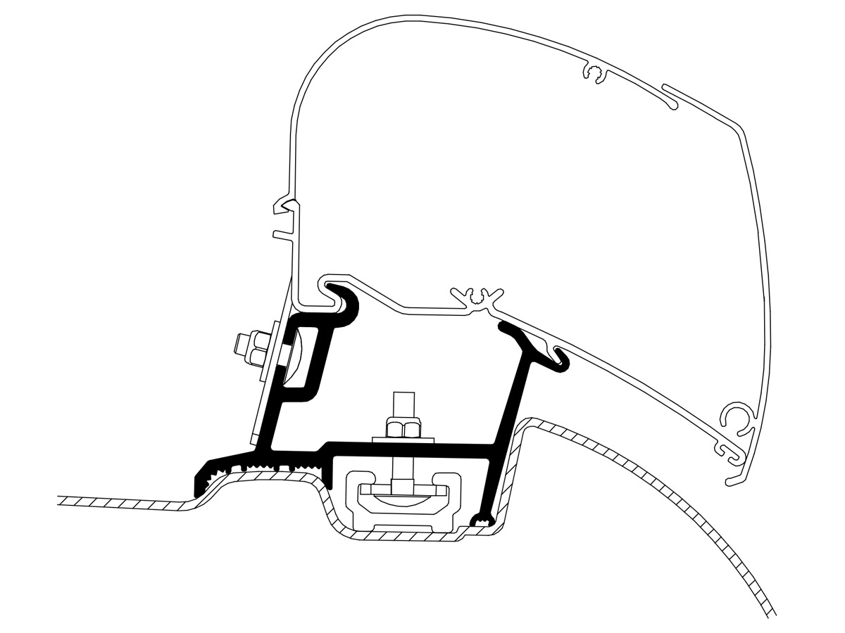 Thule Omnistor adapter Sprinter Crafter met Roof Rail