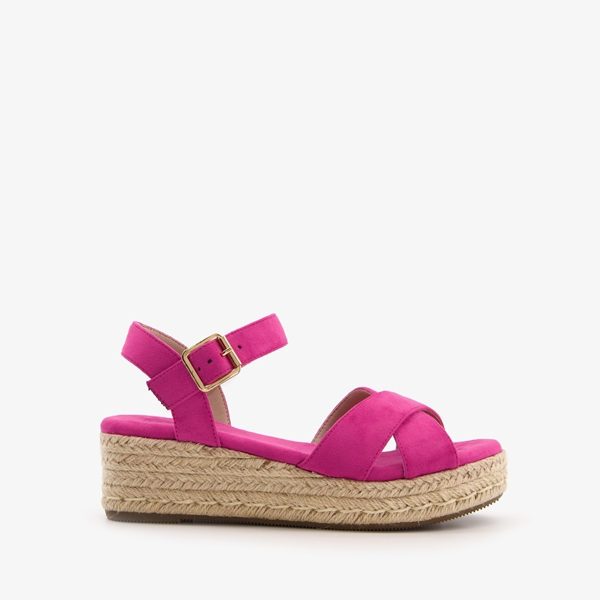 Blue Box dames espadrilles met sleehak roze/beige