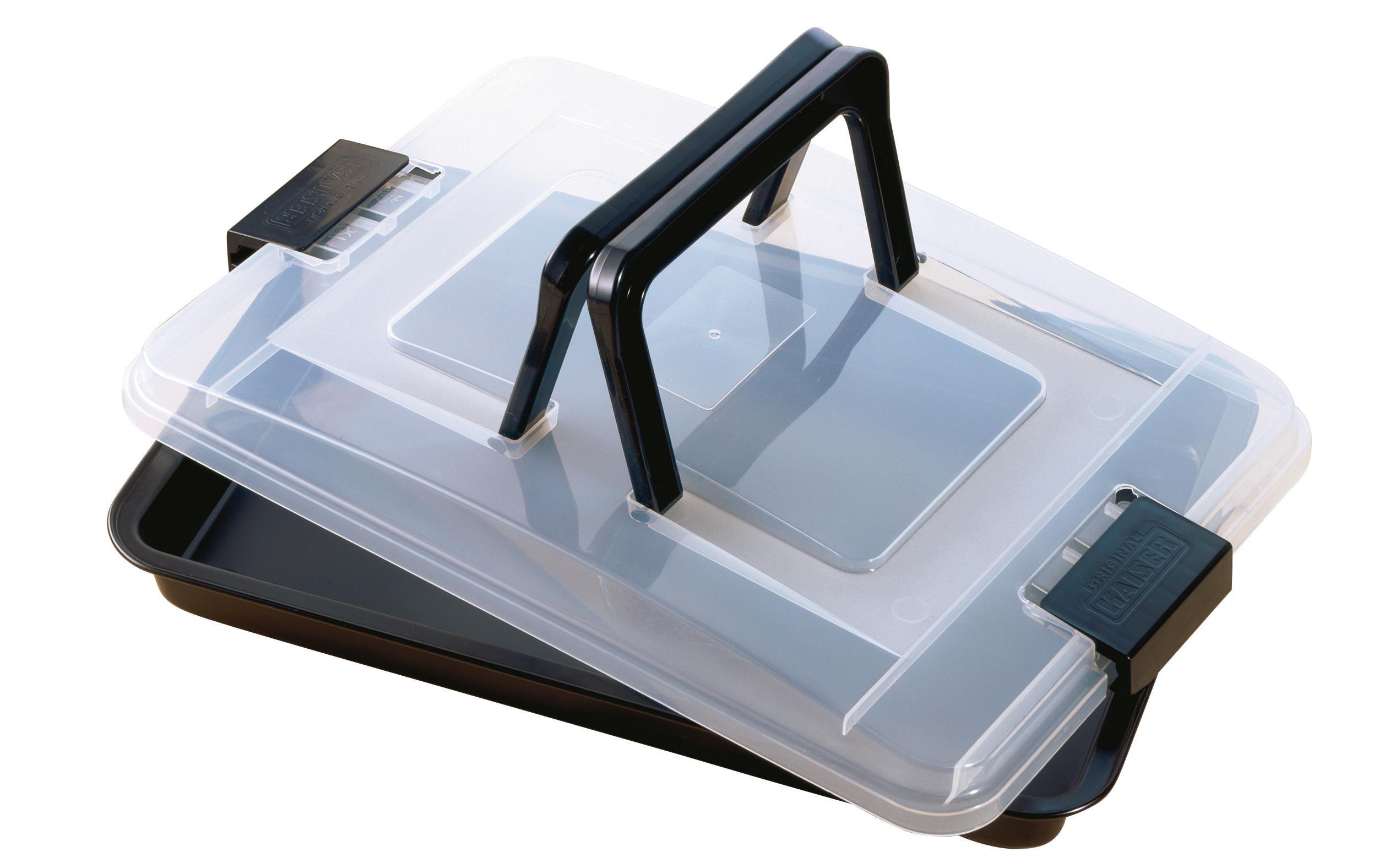 Auflaufform Eckig, Schwarz/Transparent42 x 29 cm Brat- und Backform mit Transporthaube