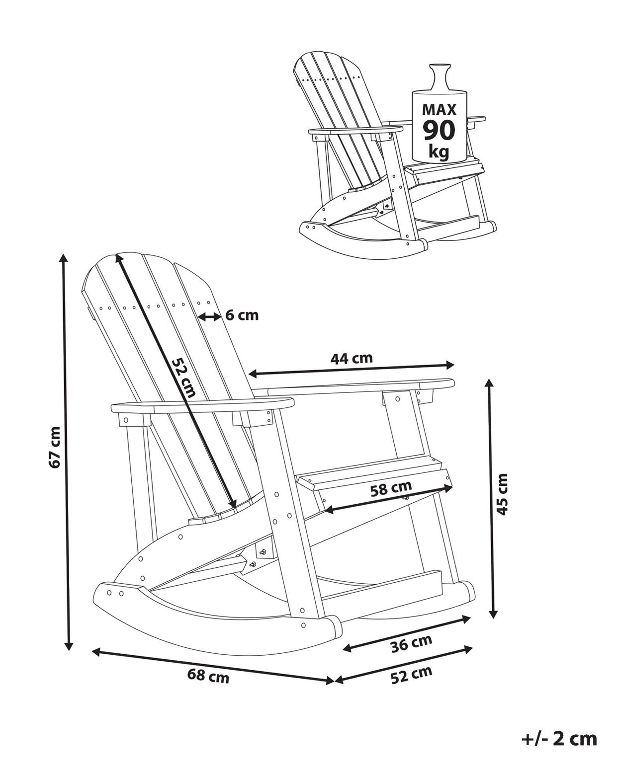 Tuinschommelstoel voor kinderen ADIRONDACK Pastelroze