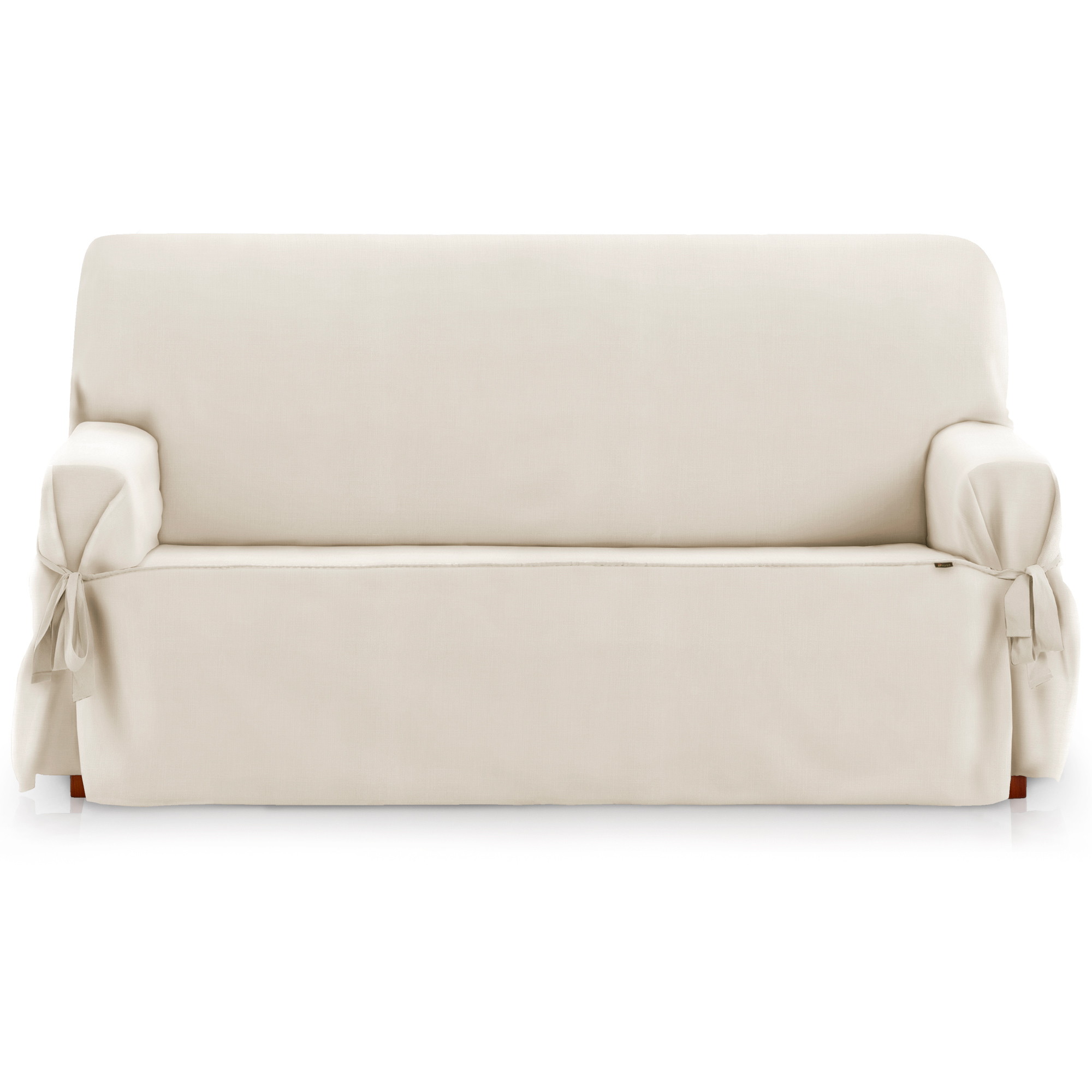 Capa protetora para sofá de 1 lugar com amarras. Bege. 1 lugar (80-120 cm)