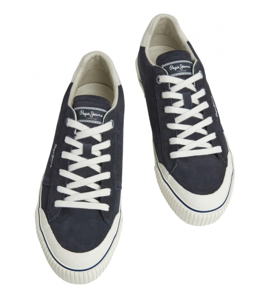 Tênis Pepe Jeans Ben Overdrive de couro azul-marinho