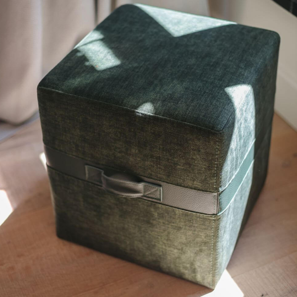 They & Me hocker Bronx vierkant groen 45 x 45 x 40 cm