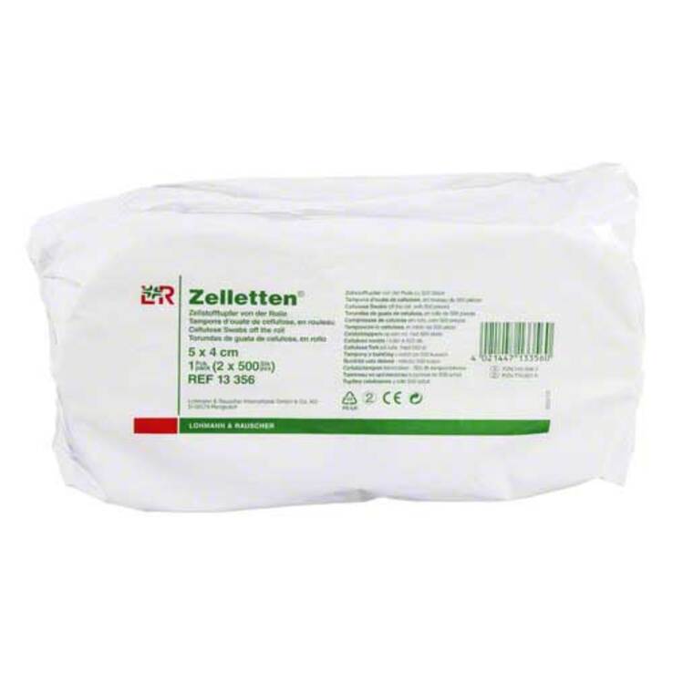 Zelletten Tupfer 5x4cm Rolle, 2X500 St