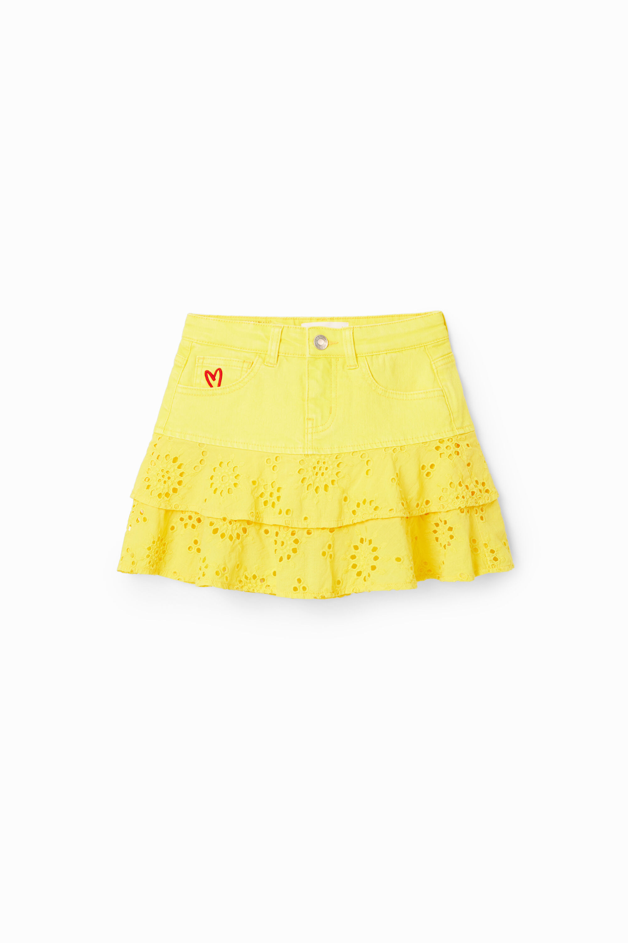 Mini-jupe broderie suisse