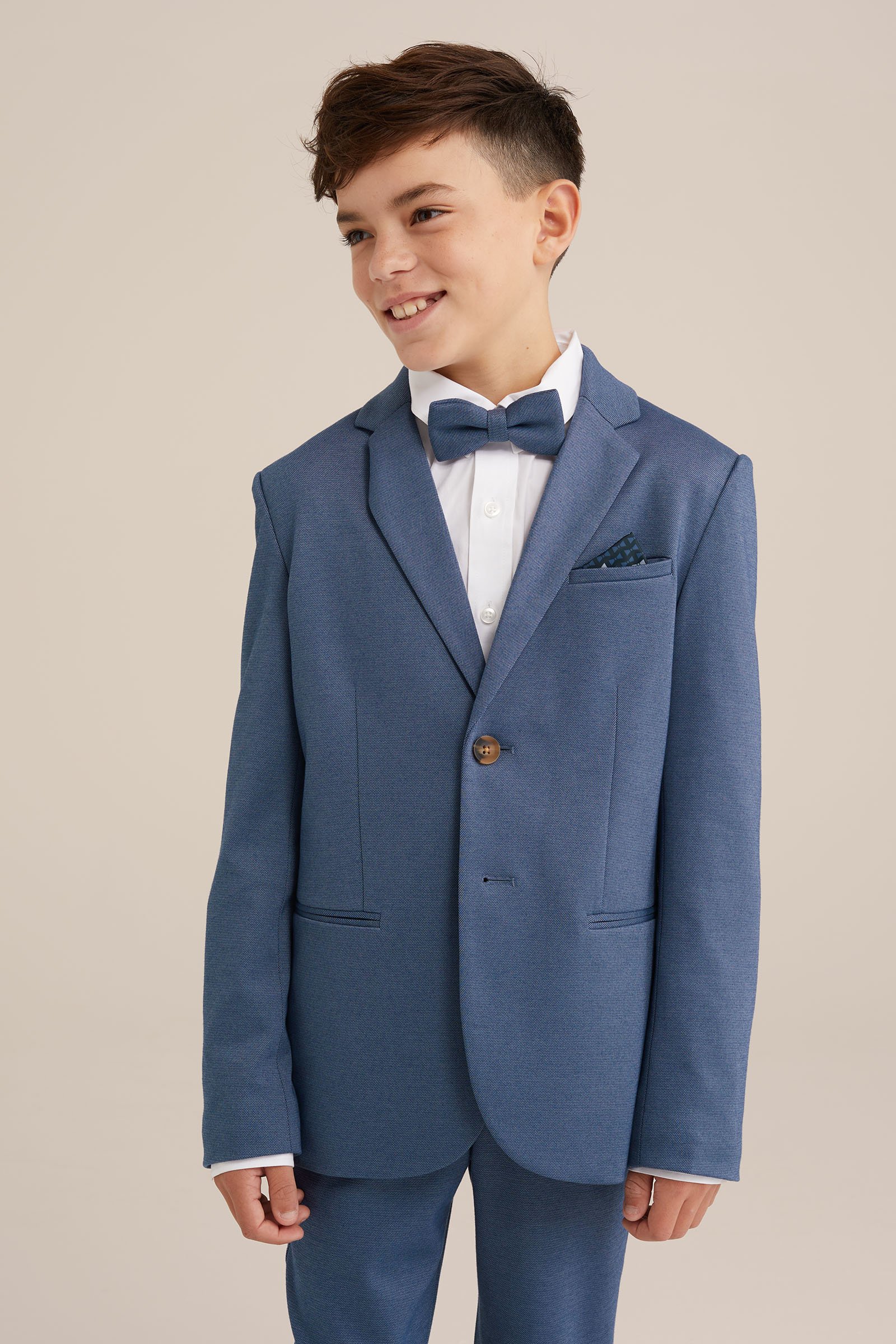 Jongens slim fit blazer met stretch WE Fashion Blauw