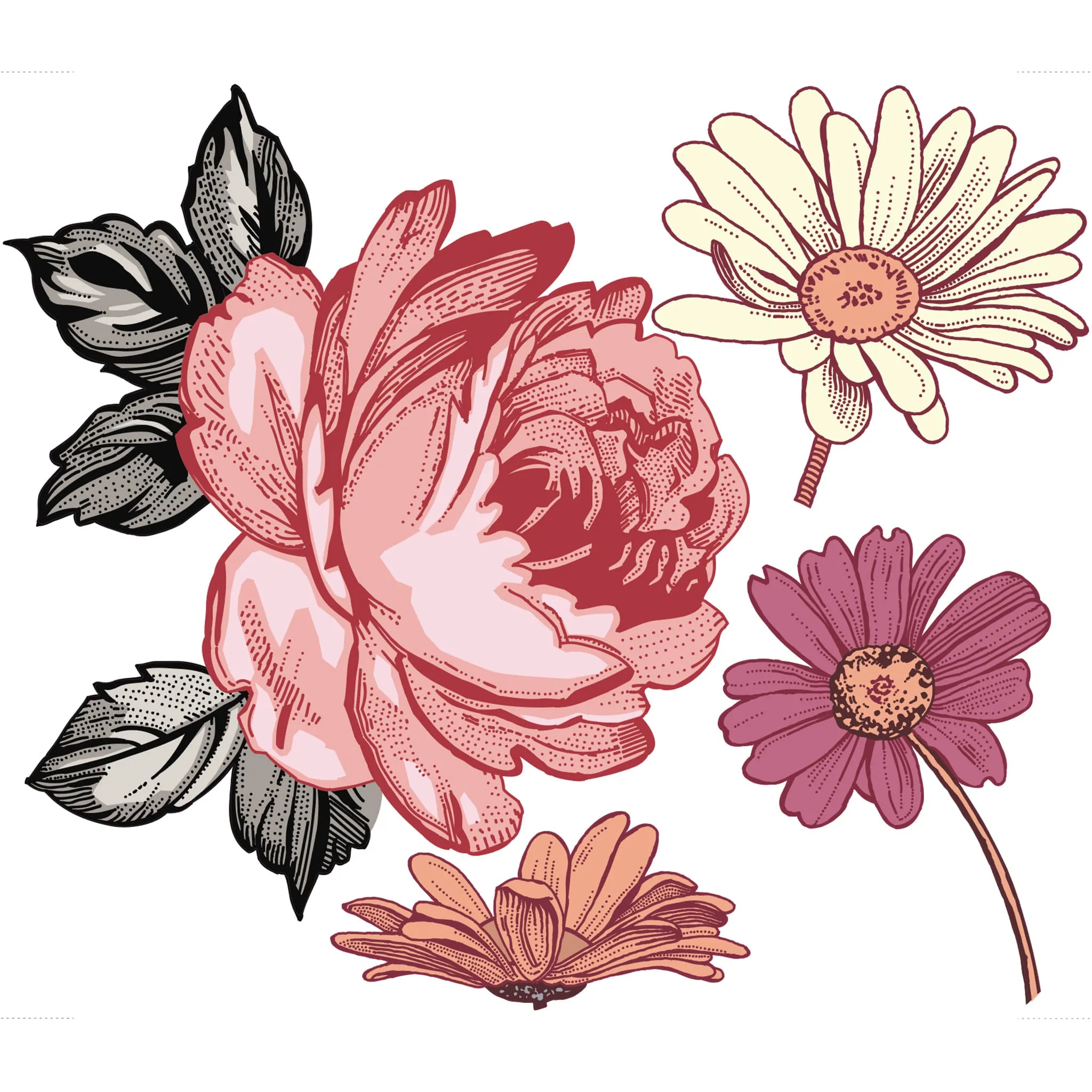 Origami Maison Autocollants muraux - Fleurs