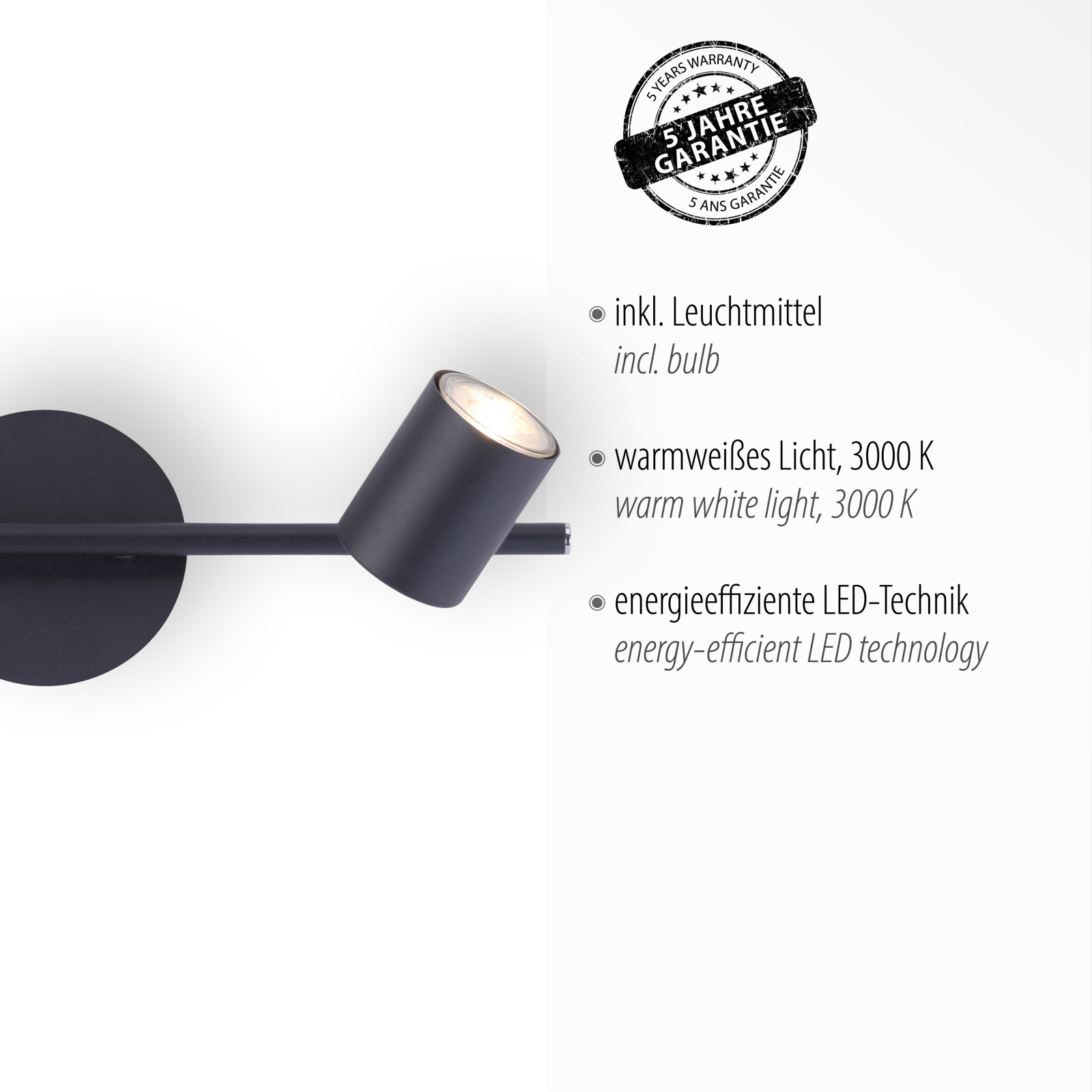 LED-Deckenstrahler - anthrazit - 2-flammig