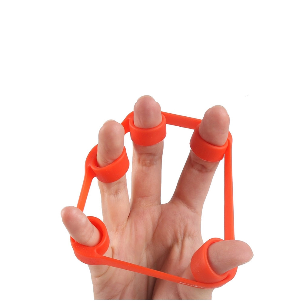 (2er Set) Gummi Fitness Finger Übungsbänder Handmuskeltrainer / Handtrainer / Fingertrainer (Ideal für Gitarre / Klettern) - Blau