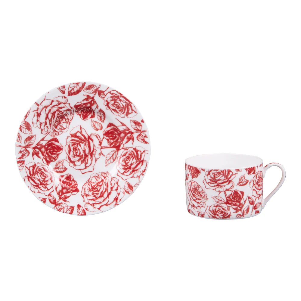 Coffret de 4 tasses à thé avec sous tasses et cuillères 18 cl Louise T